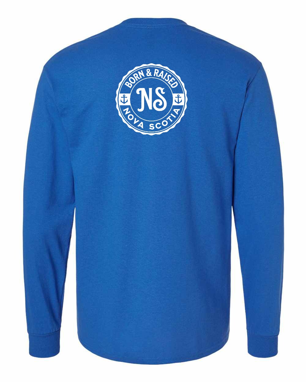 Born & Raised Nova Scotia Left Chest and Back Long Sleeve Tee
