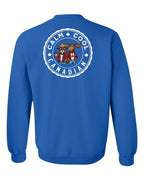 Calm Cool Moose and Beaver Left Chest and Back Crewneck Sweatshirt - Gildan Canada (sewn Internationally) - Unisex