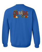 Canada Flowers Left Chest and Back Crewneck Sweatshirt - Gildan Canada (sewn Internationally) - Unisex