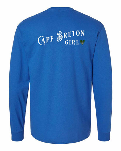 Cape Breton Girl Tartan Left Chest and Back Long Sleeve Tee