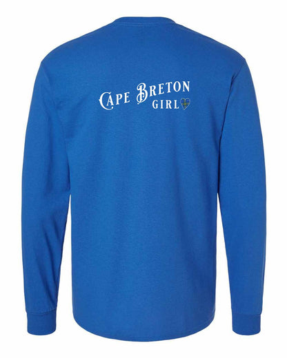 Cape Breton Girl Tartan Left Chest and Back Long Sleeve Tee