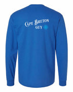 CB Guy Blue Left Chest and Back Long Sleeve Tee - Unisex