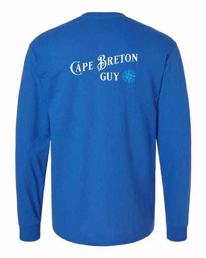 Cape Breton Guy blue Left Chest and Back Long Sleeve Tee