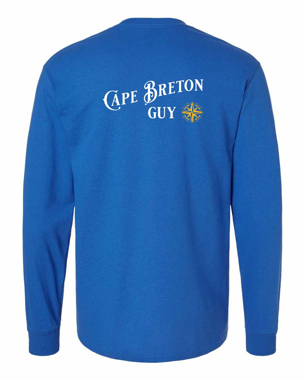 Cape Breton Guy yellow Left Chest and Back Long Sleeve Tee