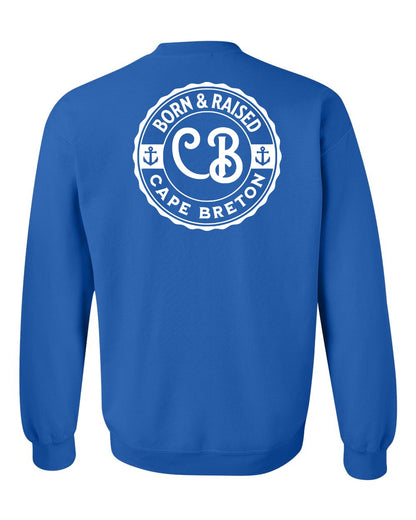 Born & Raised Cape Breton Left Chest and Back Crewneck Sweatshirt