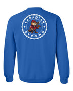 Canadian Strong Beaver Left Chest and Back Crewneck Sweatshirt - Gildan Canada (sewn Internationally) - Unisex