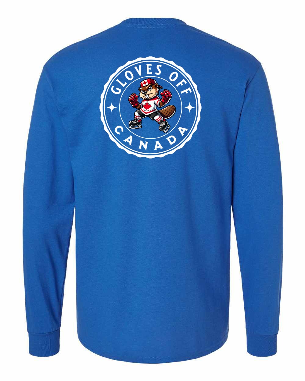Gloves Off Beaver Left Chest and Back Long Sleeve - Gildan Canada (sewn Internationally) - Unisex