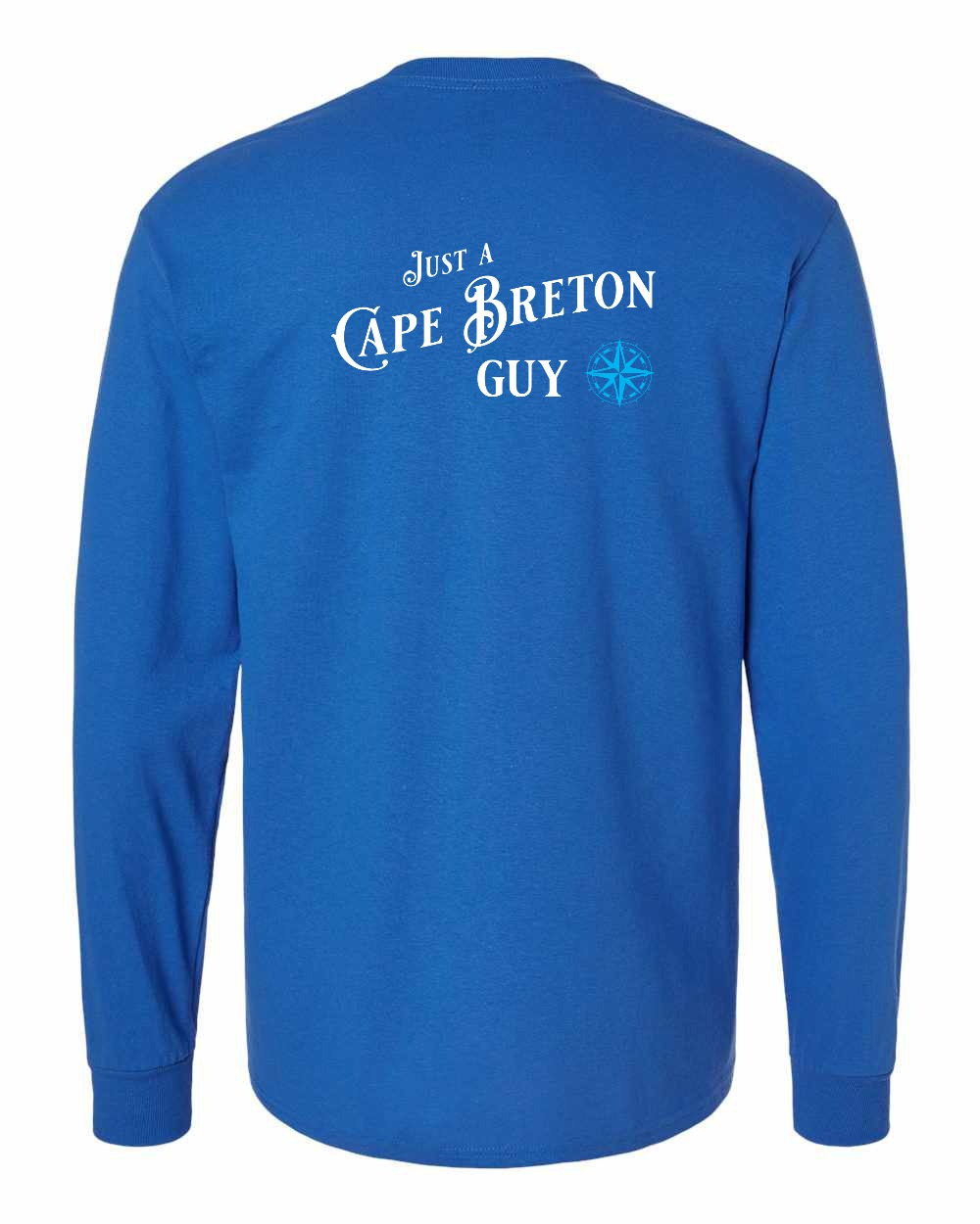 Just a CB Guy Blue Left Chest and Back Long Sleeve Tee - Unisex