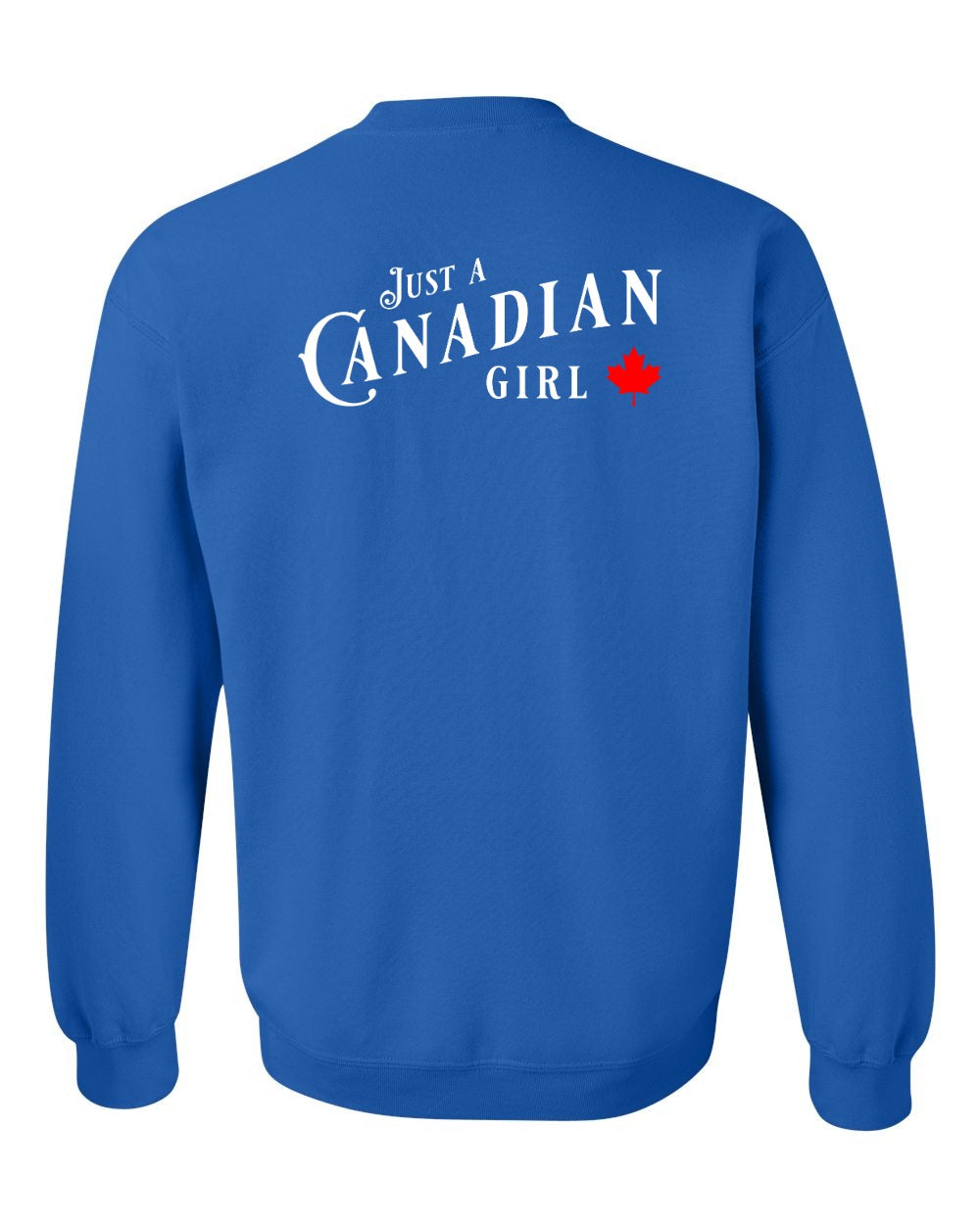 Canadian Girl Left Chest and Back Crewneck Sweatshirt - Gildan Canada (sewn Internationally) - Unisex