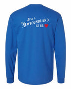 Just a NFLD Girl Left Chest and Back Long Sleeve - Unisex
