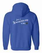 Just a NFLD Girl Tartan Left Chest and Back Zip Hoodie - Unisex