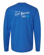 Living the CB Life blue Left Chest and Back Long Sleeve Tee - Unisex