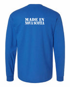 Made In NS ( White Lettering) Left Chest and Back Long Sleeve Tee - Unisex