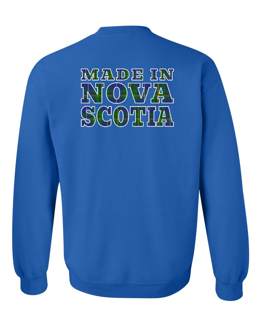 Made In NS ( Tartan Lettering) Left Chest and Back Crewneck Sweatshirt - Unisex