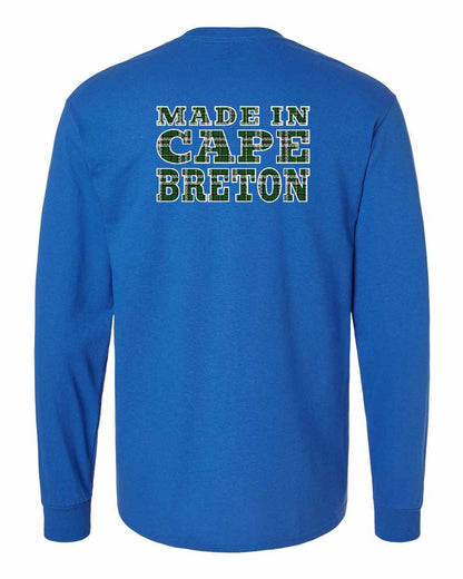 Made In Cape Breton Tartan Left Chest and Back Long Sleeve Tee