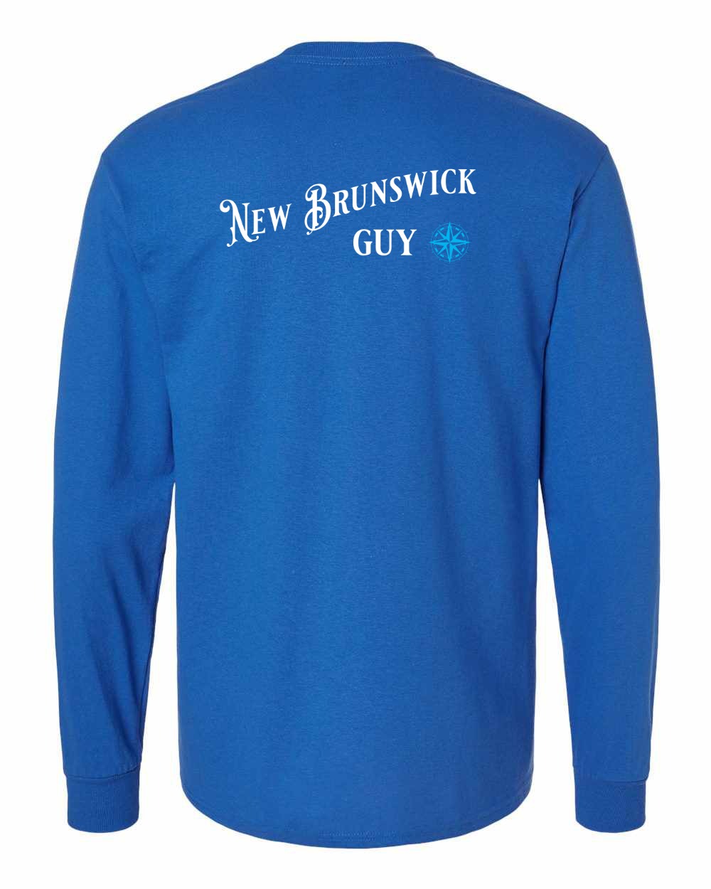 New Brunswick Guy blue Left Chest and Back Long Sleeve Tee