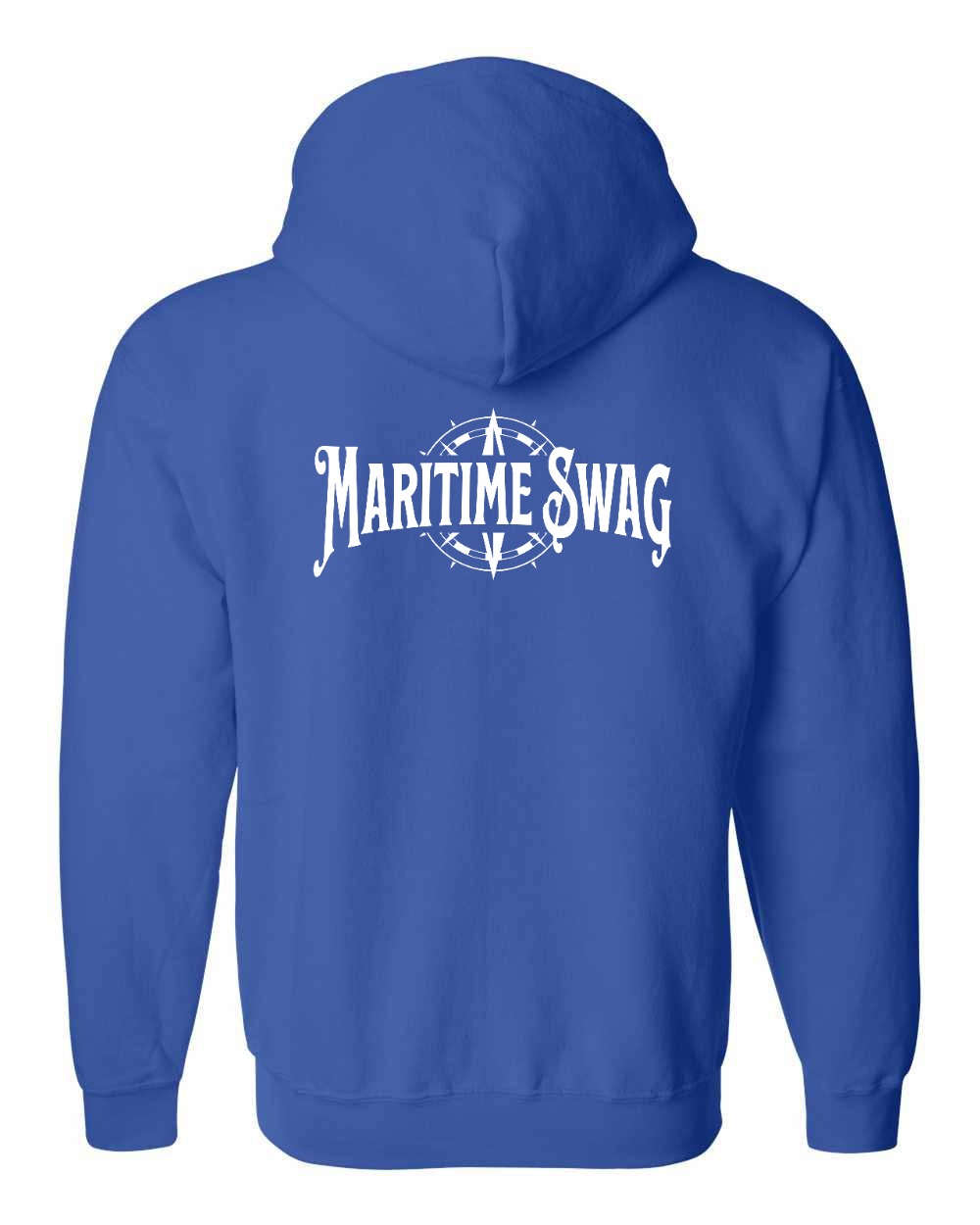 Maritime Swag Logo Left Chest and Back Zip Hoodie - Unisex