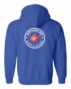 Born and Raised NFLD Left Chest and Back Zip Hoodie - Gildan Canada (sewn Internationally) - Unisex