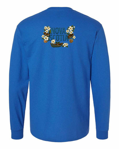 Nova Scotia Flowers Left Chest and Back Long Sleeve Tee