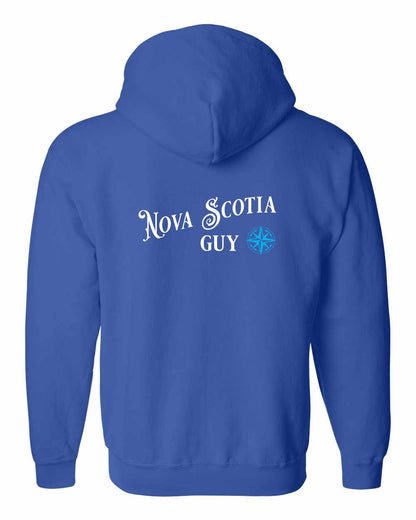 Nova Scotia Guy blue Left Chest and Back zip-hoodie