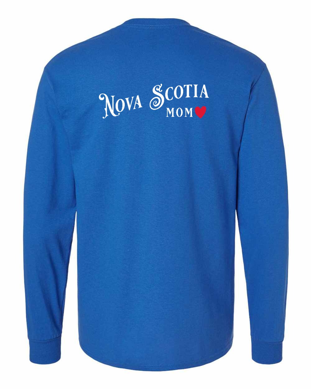 Nova Scotia Mom Left Chest and Back Long Sleeve Tee