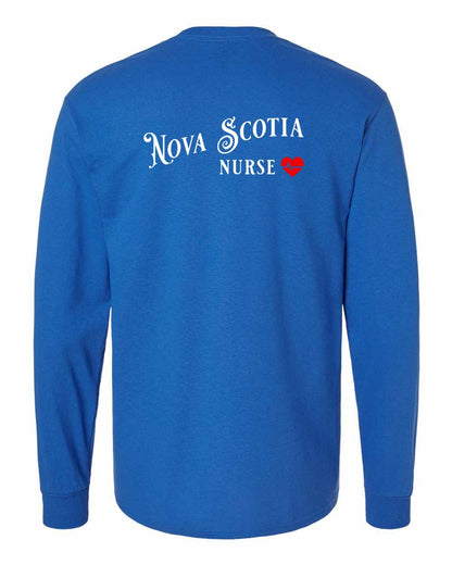 Nova Scotia Nurse Left Chest and Back Long Sleeve Tee