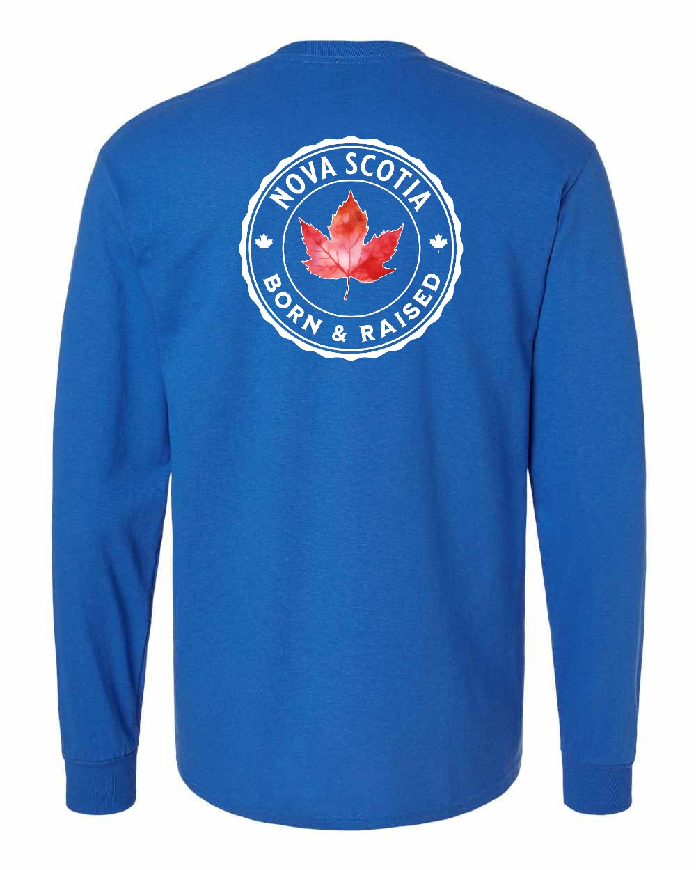 Born and Rasied NS Left Chest and Back Long Sleeve - Gildan Canada (sewn Internationally) - Unisex