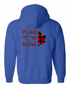 Plaid to the Bone Stacked Leaf Left Chest and Back Zip Hoodie - Gildan Canada (sewn Internationally) - Unisex