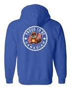 Proud to be Canadian Beaver Left Chest and Back Zip Hoodie - Gildan Canada (sewn Internationally) - Unisex
