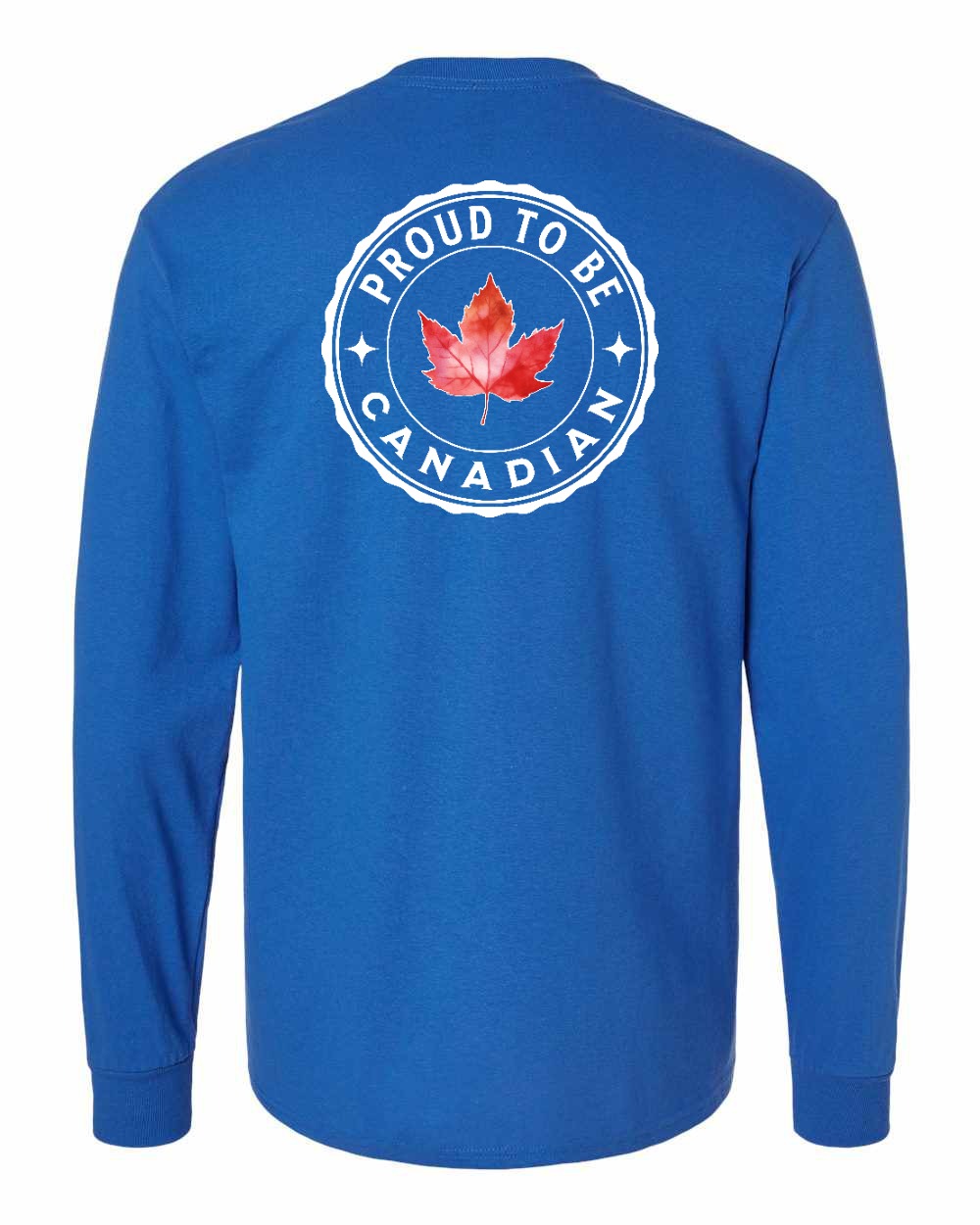 Proud to be Canadian Leaf Left Chest and Back Long Sleeve - Gildan Canada (sewn Internationally) - Unisex