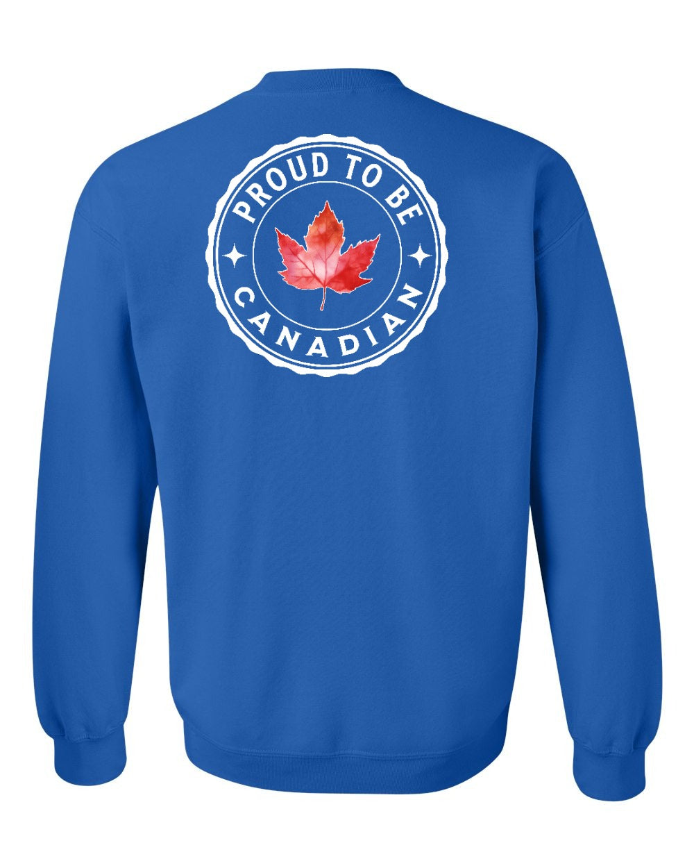 Proud to be Canadian Leaf Left Chest and Back Crewneck Sweatshirt - Gildan Canada (sewn Internationally) - Unisex