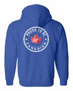 Proud to be Canadian Leaf Left Chest Zip Hoodie - Gildan Canada (sewn Internationally) - Unisex
