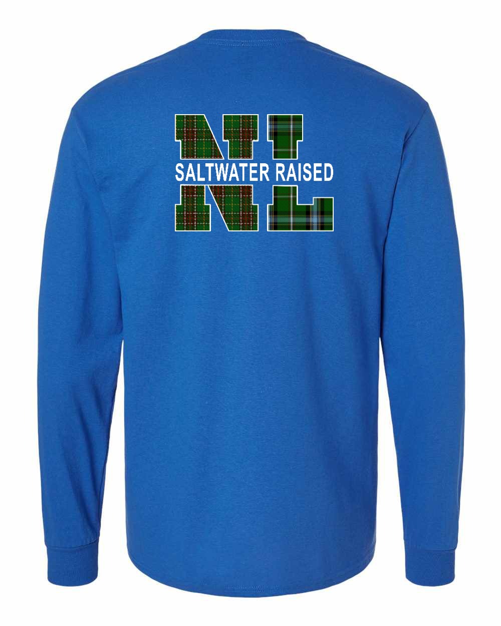 NFLD and Labrador Saltwater Left Chest and Back Long Sleeve Tee - Unisex