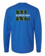 NFLD and Labrador Saltwater Left Chest and Back Long Sleeve Tee - Unisex
