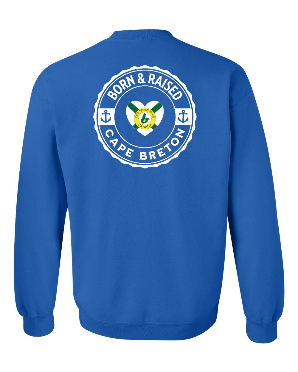 Born and Raised CB Heart Flag Left Chest & Back Crewneck Sweatshirt - Unisex