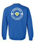 Born and Raised CB Heart Flag Left Chest & Back Crewneck Sweatshirt - Unisex
