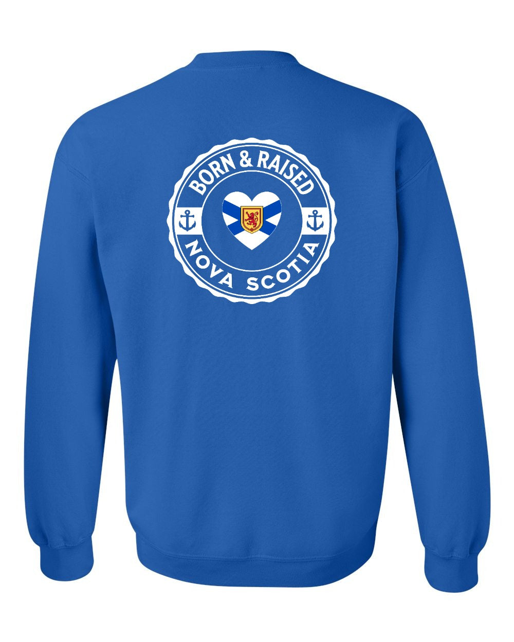 Born and Raised NS Heart Flag Left Chest & Back Crewneck Sweatshirt - Unisex