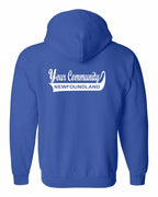 Your Community Swoop (NFLD) Left Chest and Back Zip Hoodie - Unisex