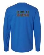 Made In NB ( Tartan Lettering) Left Chest and Back Long Sleeve Tee - Unisex