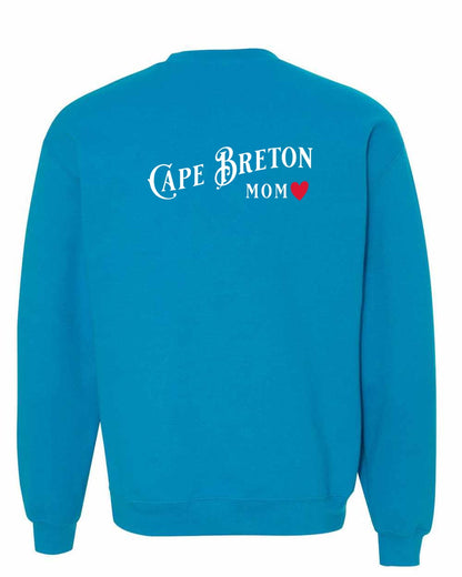 Cape Breton Mom Left Chest and Back Crewneck Sweatshirt