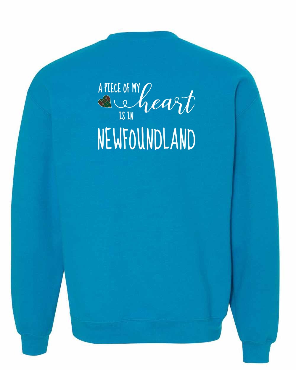 A piece of My heart in NFLD Tartan Heart Left Chest and Back Crewneck Sweatshirt - Unisex