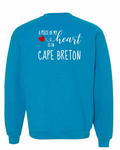 A piece of My heart in Cape Breton (Red Heart) Left Chest and Back Crewneck Sweatshirt