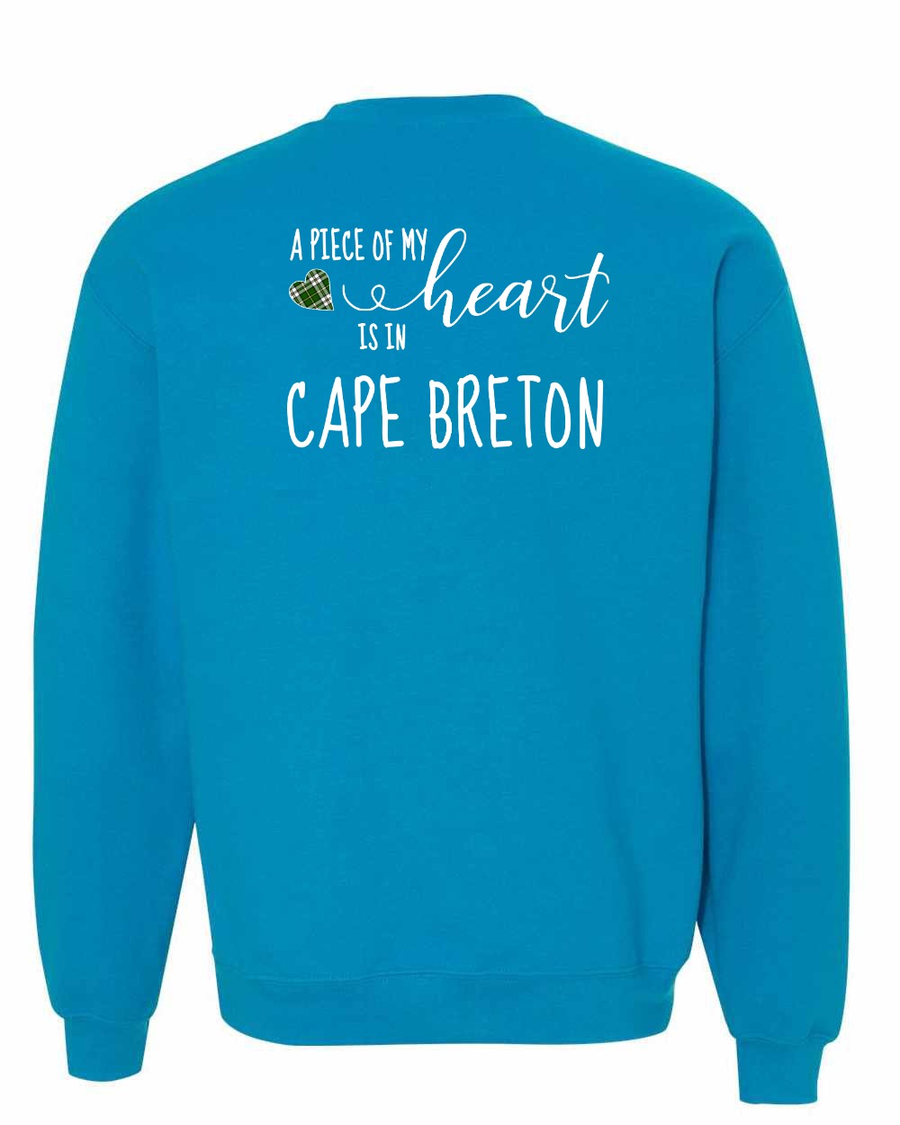 A piece of My heart in Cape Breton (Tartan Heart) Left Chest and Back Crewneck Sweatshirt