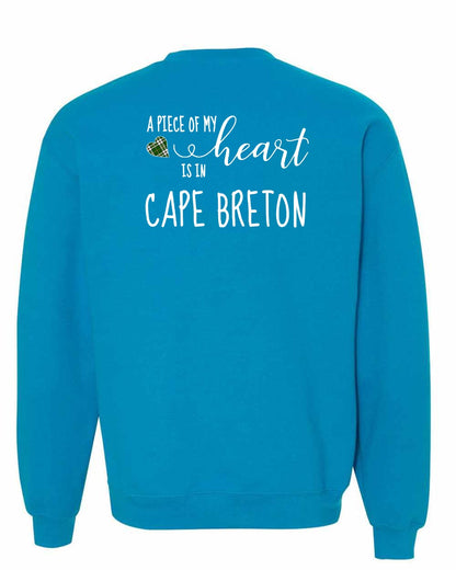 A piece of My heart in Cape Breton (Tartan Heart) Left Chest and Back Crewneck Sweatshirt