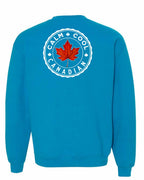 Calm Cool Canadian Leaf Left Chest and Back Crewneck Sweatshirt - Gildan Canada (sewn Internationally) - Unisex