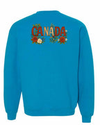 Canada Flowers Left Chest and Back Crewneck Sweatshirt - Gildan Canada (sewn Internationally) - Unisex