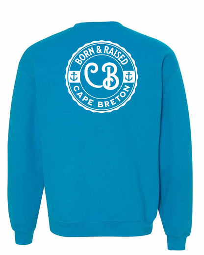 Born & Raised Cape Breton Left Chest and Back Crewneck Sweatshirt