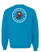 Canadian Strong Beaver Left Chest and Back Crewneck Sweatshirt - Gildan Canada (sewn Internationally) - Unisex