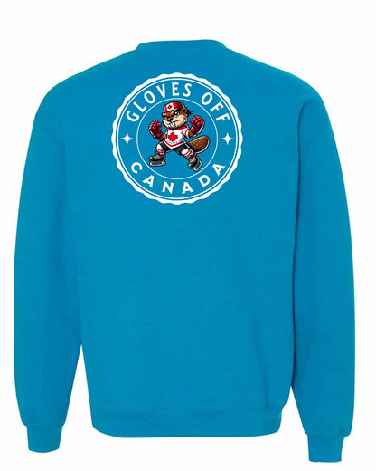 Gloves Off Beaver Left Chest and Back Crewneck