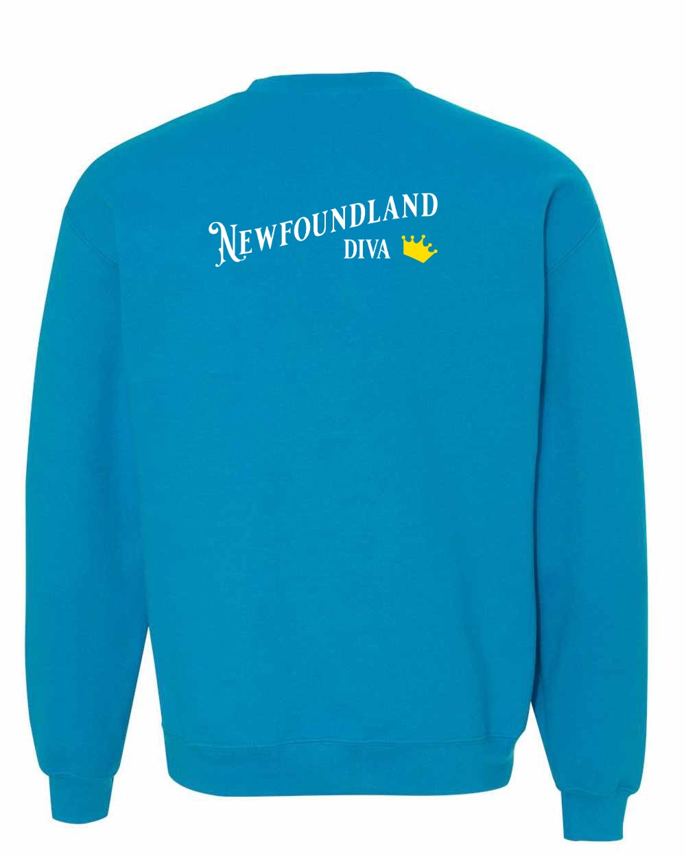 Newfoundland Diva Left Chest and Back Crewneck Sweatshirt